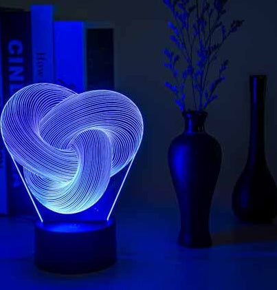 Twist Abstract LED 3D Night Light Touch Colorful
