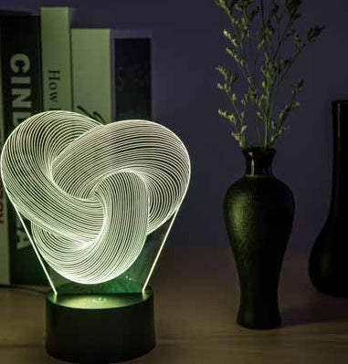 Twist Abstract LED 3D Night Light Touch Colorful
