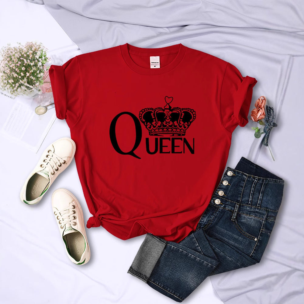 Queen'S Big Crown Printed Women T Shirts