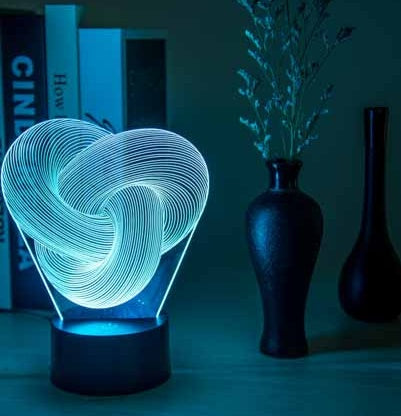 Twist Abstract LED 3D Night Light Touch Colorful