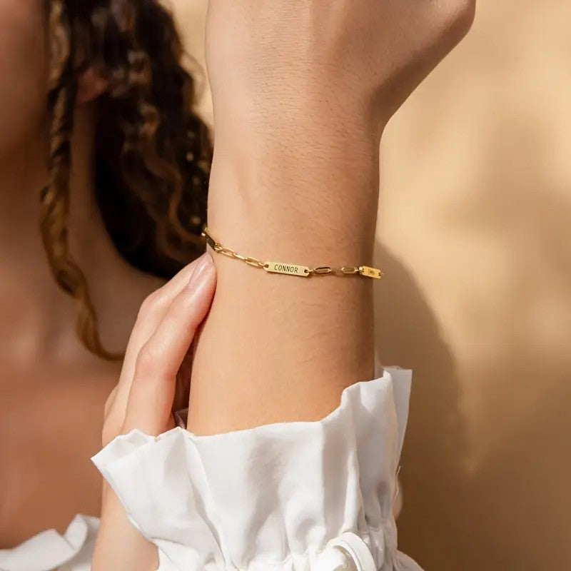 Personalized Letter Name Bracelet Stainless Steel