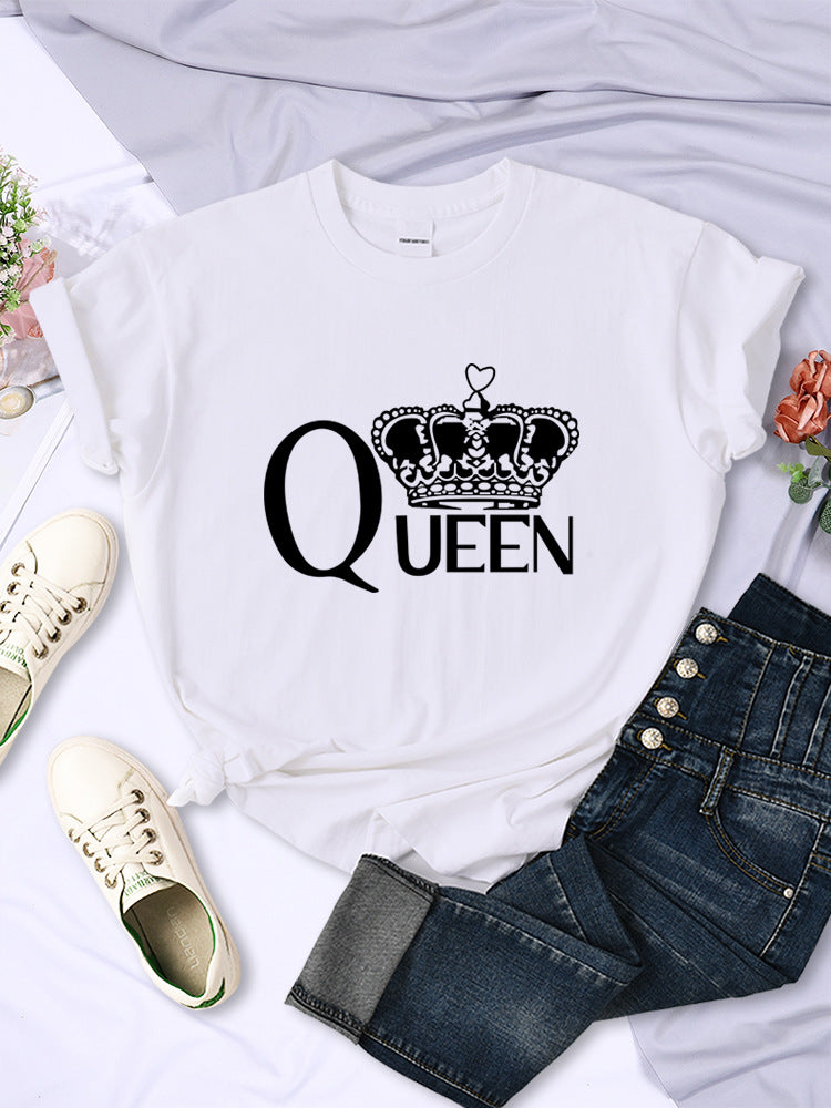 Queen'S Big Crown Printed Women T Shirts