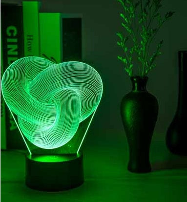 Twist Abstract LED 3D Night Light Touch Colorful