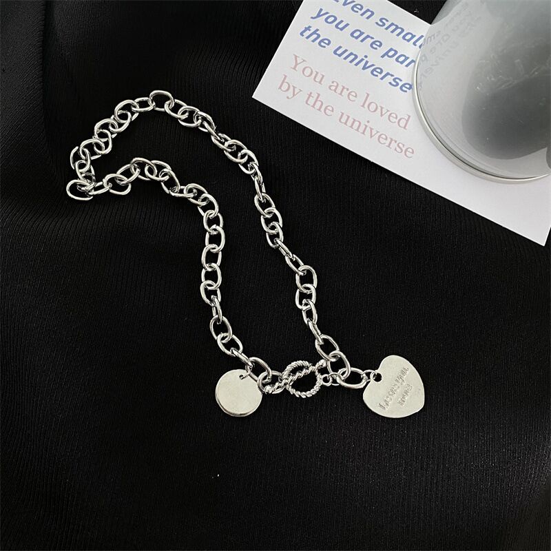 Simple Heart-Shaped Letter Bracelet With A Retro