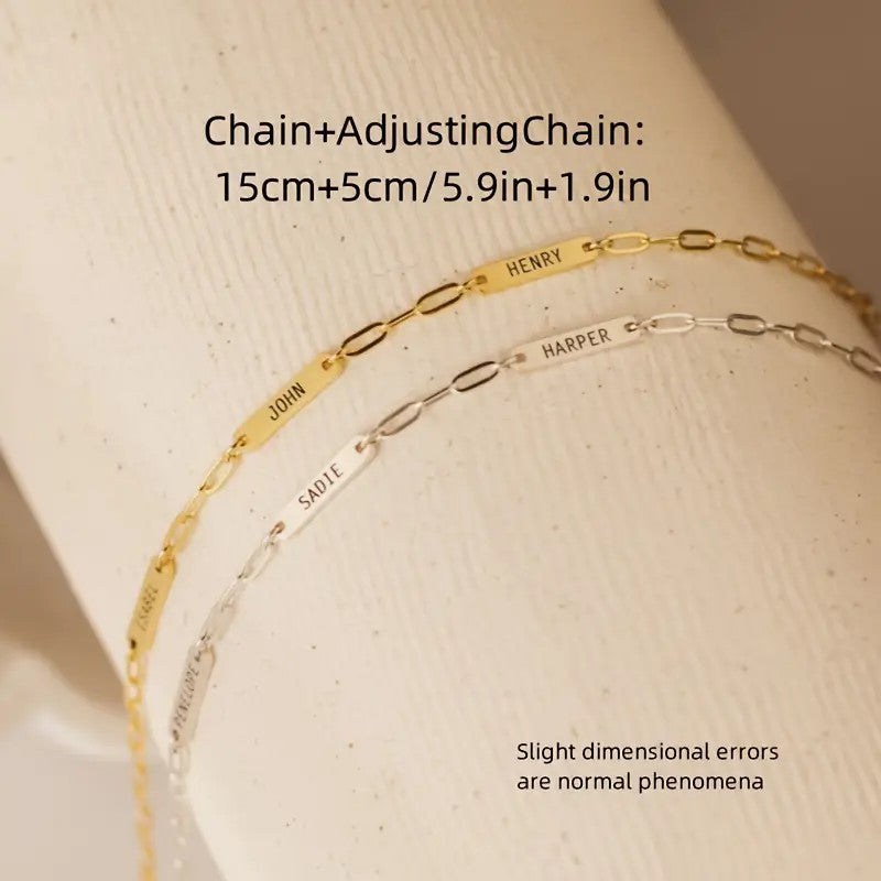 Personalized Letter Name Bracelet Stainless Steel