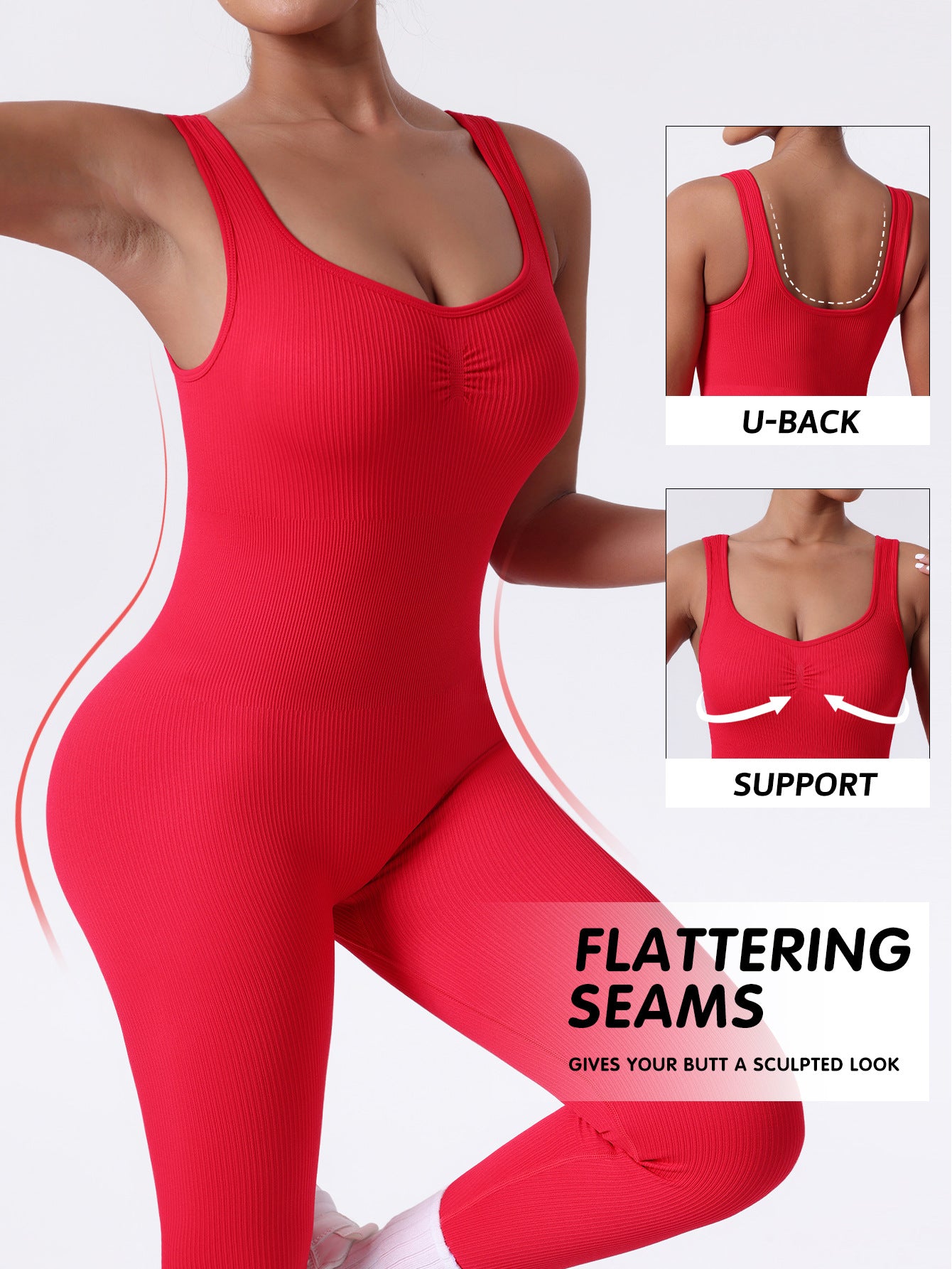 Womens V-Neck Backless Yoga Jumpsuit