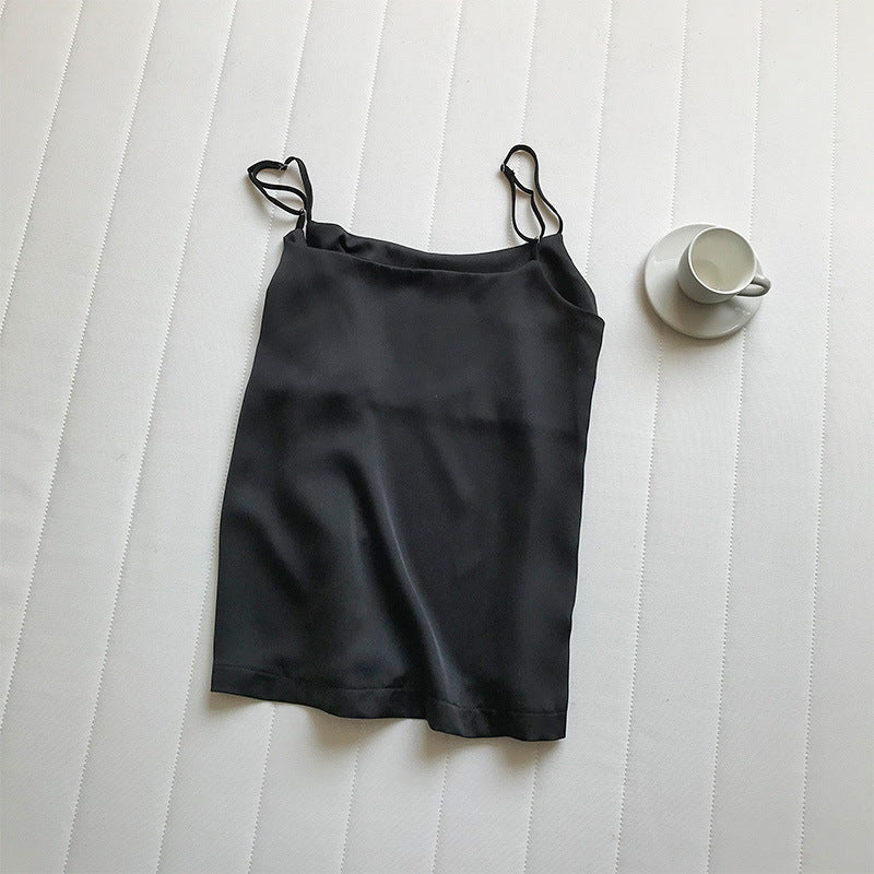 Summer New Inner Wear Single Wear Textured Satin Spaghetti