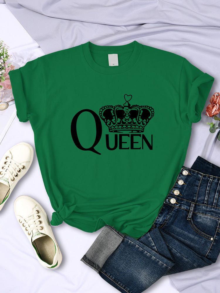 Queen'S Big Crown Printed Women T Shirts