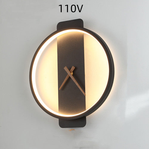 Nordic Wall Lamp Bedroom Bedside Lamp Clock